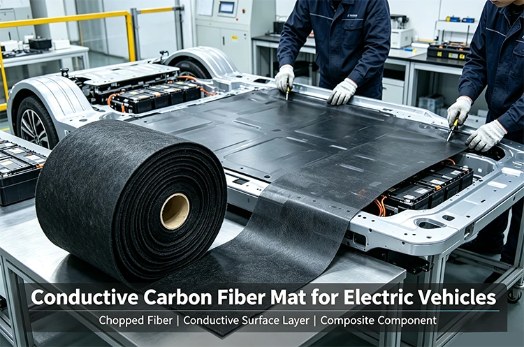 Conductive Carbon Fiber Mat for Electric Vehicles